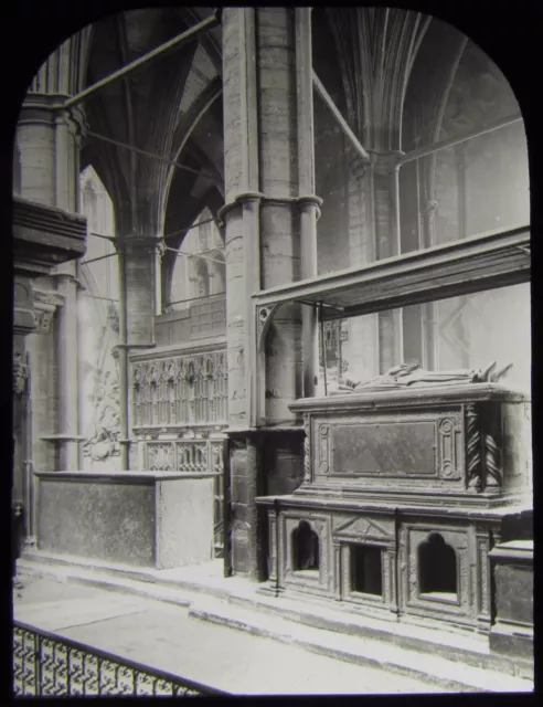 Glass Magic Lantern Slide WESTMINSTER ABBEY TOMB OF HENRY III C1890 PHOTO LONDON