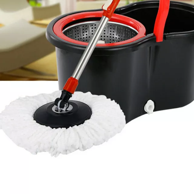 360 Rotating Head Easy Magic Microfiber Spinning Floor Mop Bucket Head New 2