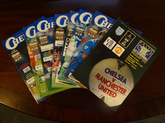 Chelsea FC Home Programmes (plus FA Cup Semi-Final) - Season 1995/96