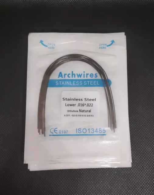 10Packs Dental Orthodontic Stainless Steel Arch Wires Rectangular Ovoid /Natural