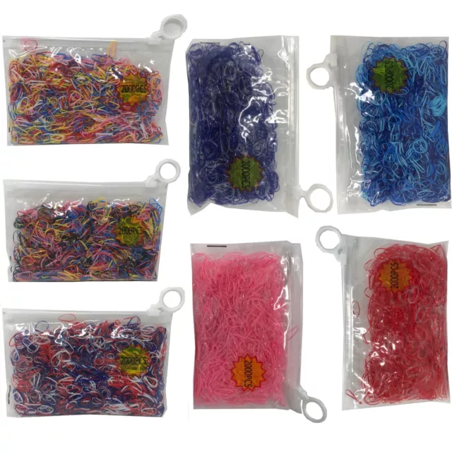 Hair Ties Elastics Bands Mini Rubber Band Tiny Ring Tie 2000Pcs Ponytail Holders