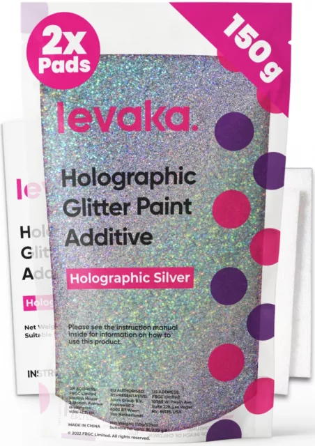4-Pack 3.5oz Silver Glitter Paint Additive & Paint Buffing Pads