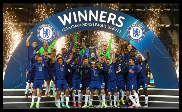 Chelsea FC Champions League Canvas Framed Poster