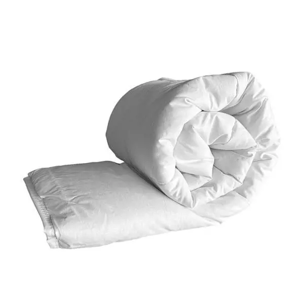 Couette Tempérée Bébé, Tissus Coton Anti acariens, 300gr/m², Blanche, 80 x 120 c