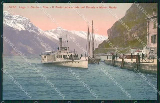Trento Riva del Garda Lago di Strada del Ponale Monte Baldo Battello cartolina Q