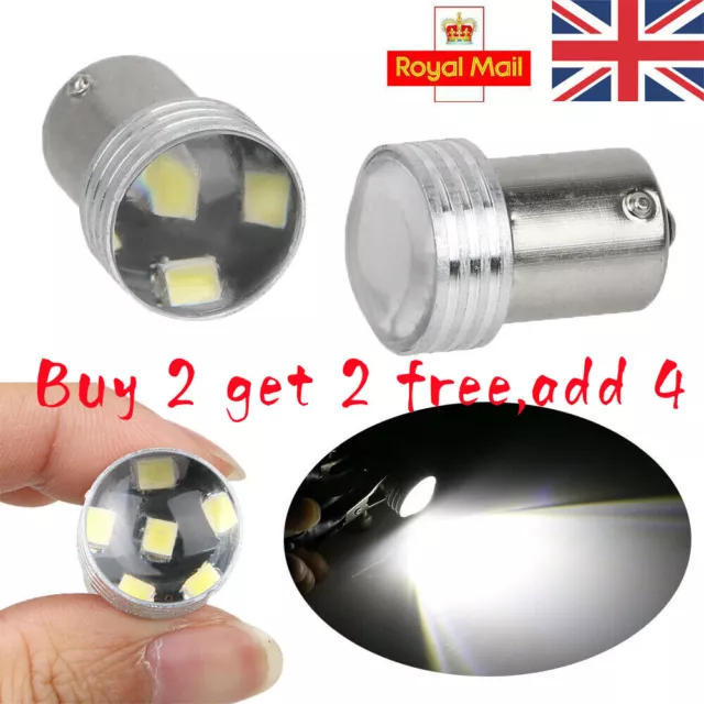 2x White 1156 BA15S 6 SMD P21W LED COB Car Reverse Turn Tail Light Bulbs Lamp UK