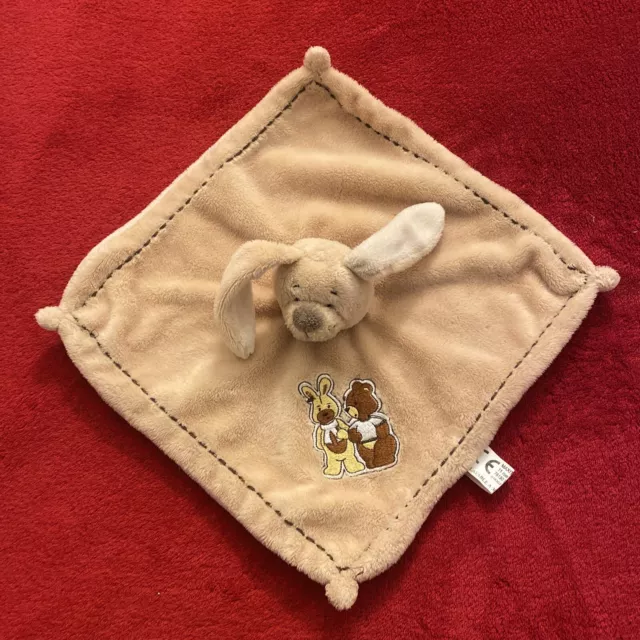 🇫🇷 Doudou Plat Chien Beige Crème Brodé Ours Brun Lapin Extra Doux MAXITA TTBE