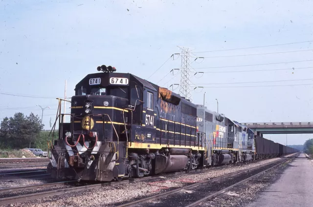 Duplicate Train Slide Seaboard GP-40 #6741 04/1989 Newport News Virginia