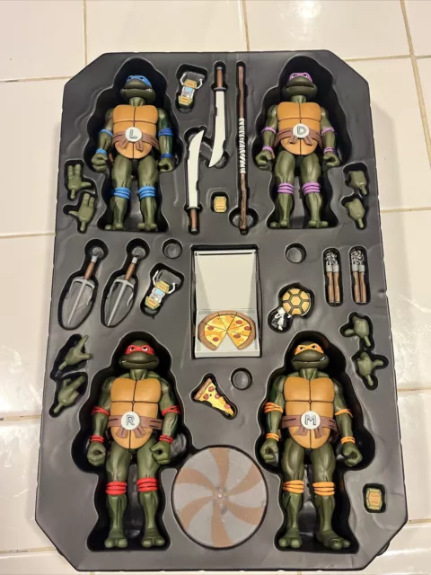 TMNT Neca SDCC 2017 Teenage Mutant Ninja Turtles Cartoon 4 Pack Set New