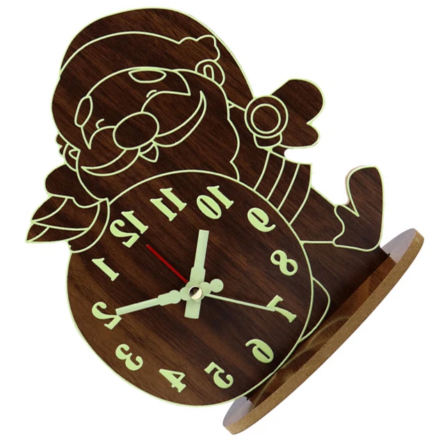Sveglia Babbo Natale Orologi da tavolo Camere da letto Natale legno ufficio Natale