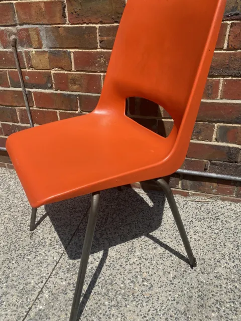 Retro Vtg Aristoc Apol Stackable Orange Plastic Chair -Philippus Potter Design