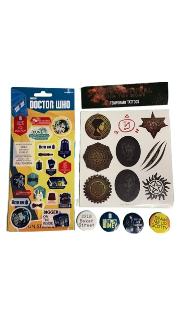 Doctor Who Stickers, Supernatural Tattoos, Sci-Fi Pins