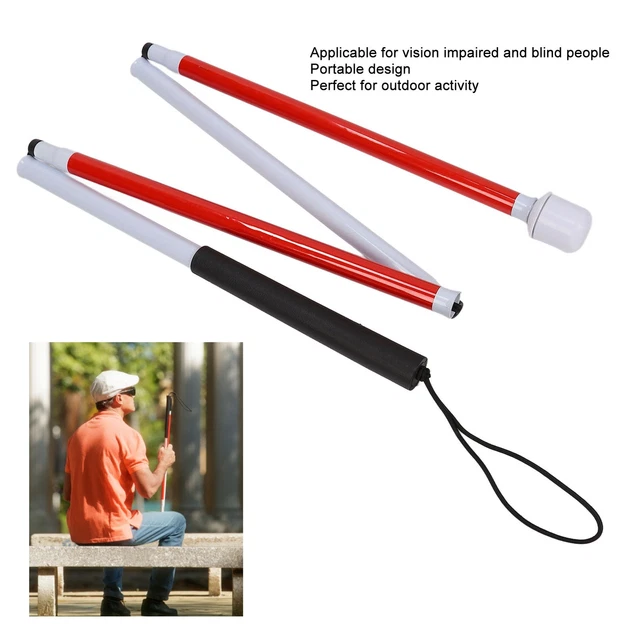 Bastón guía ciego de aleación de aluminio portátil plegable bastón para anuncios de visión