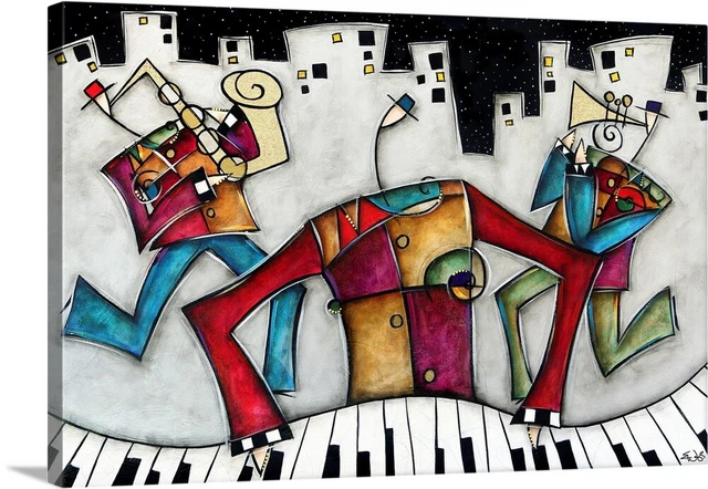 Malveaux Silver City Jazz Graphic Art Print - 32" x 48"  MSRP $574.99