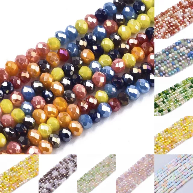 Kristall Perlen Glasschliffperlen Glasperlen Rondell Mix 3x2mm 190 Stück