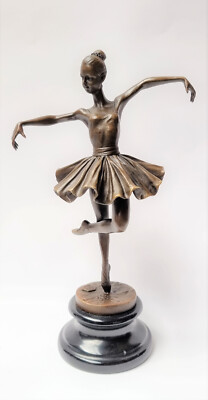 Bronzeskulptur Tänzerin Ballerina nach Degas Ballet Bronze Figur Replika f 