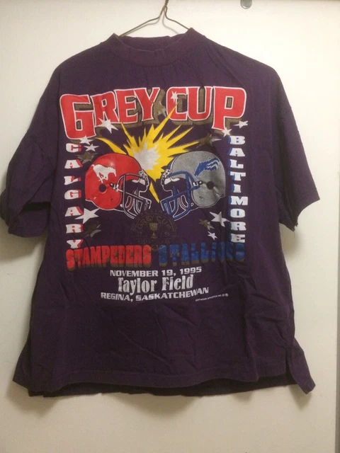 GREY CUP SHIRT Nov 1995 Stallions V Stampeders Won't See These