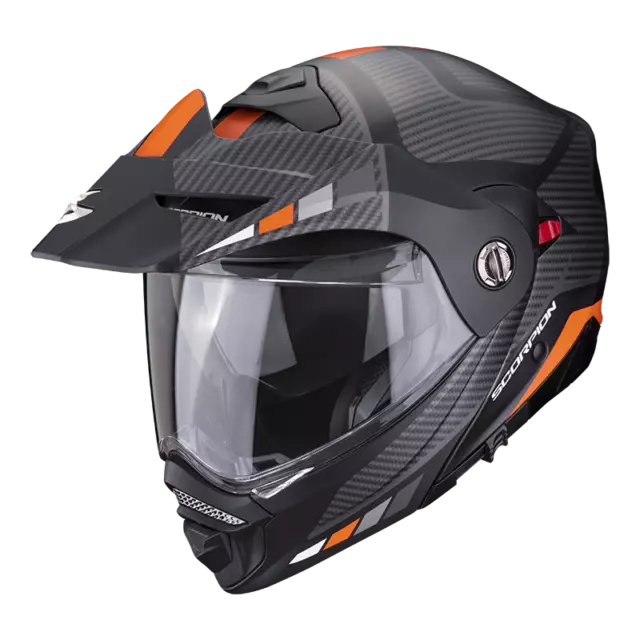 Scorpion ADX-2 Camino Matt Black-Silver-Orange Adventure Helmet - New! Fast S...