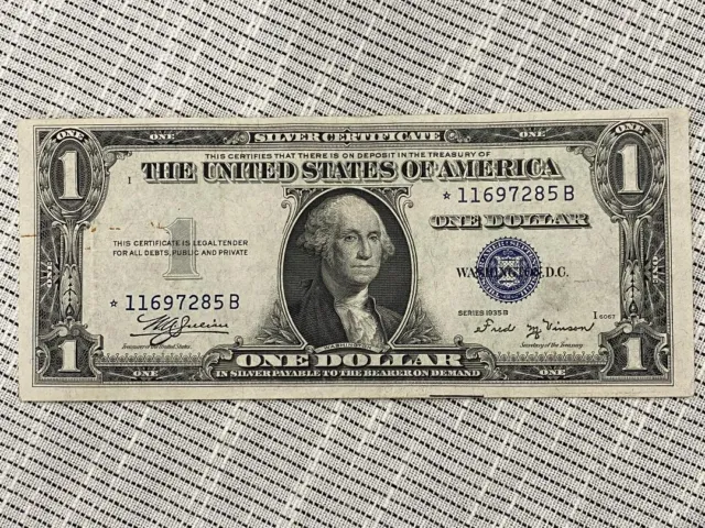1935 $1.00 Star Note Silver Certificate Uncirculated PERFECT CRISP CONDITION!
