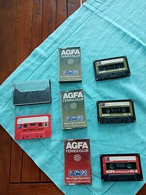 lot 2 K7 AUDIO-Agfa ferrocolor--superferro-cassette audio tape-vintage 