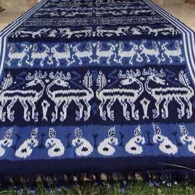 Tenun Ethnic Handwoven Textiles Indonesia For Blanket Home Decoration Blue Tb052