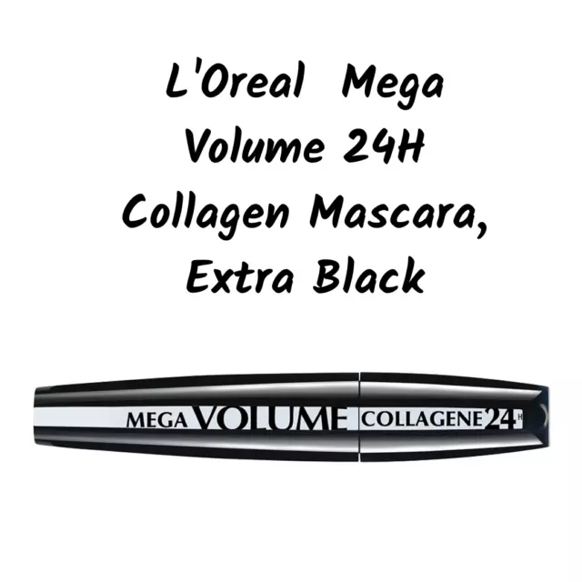 L'Oreal Mega Volume 24H Collagen Mascara Extra Black Brand New Free UK Delivery