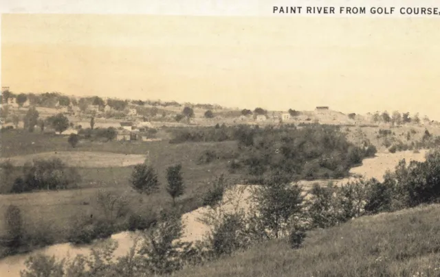 MICHIGAN GOLF 1930s Crystal Falls, MI Municipal Golf Course on the Paint River! 2