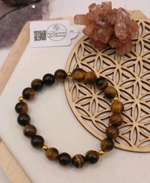 Bracelet Mala En Quartz Cristal De Roche 8mm - 21 Perles Polies + Médaillon Lotus, Neuf