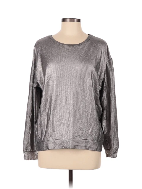 Majestic Paris for Neiman Marcus Women Silver Long Sleeve Top 8