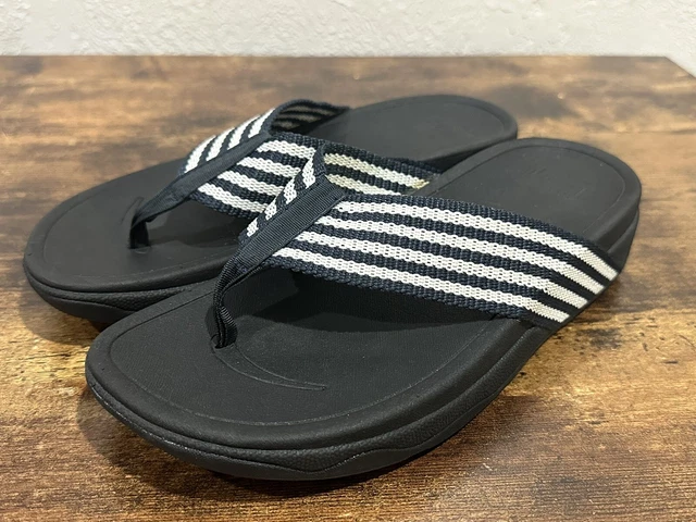 FITFLOP Surfa Navy Super Cushioned Flip Flop Women's Sandals 8 US Thong Slip On