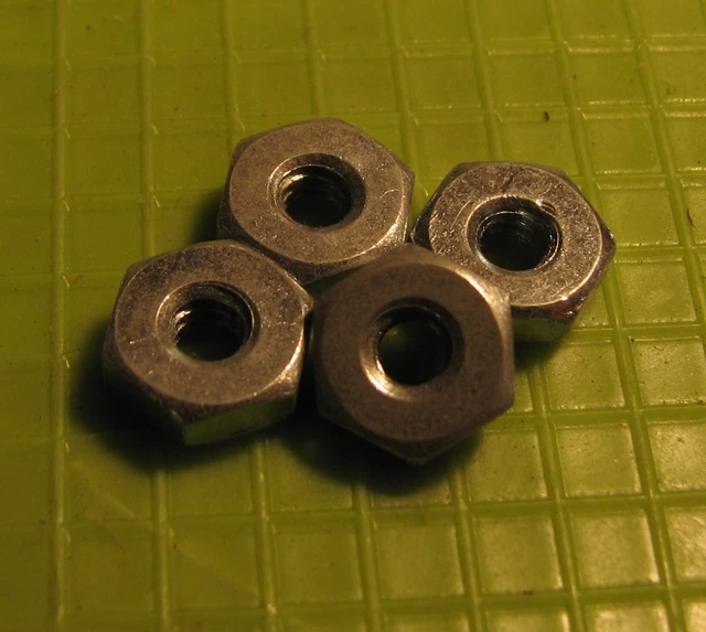 50qty Hex Nut #6-32 Thread, 5/16" Width, 7/64 Thickness, Zinc Plated