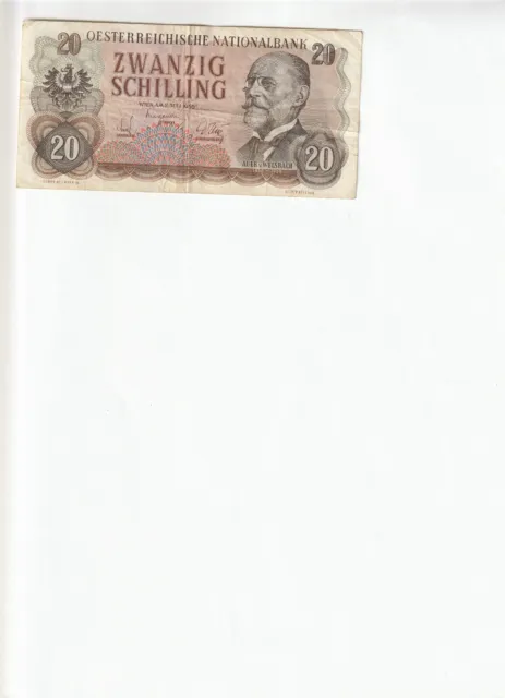 Austria 1956 Issue 20 Shilling Banknote   Look  Rare