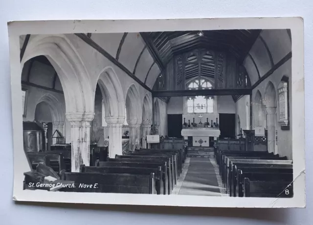 Unposted Vintage B&W Postcard - St Germoe Church, Cornwall  #A