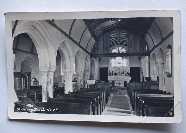 Unposted Vintage B&W Postcard - St Germoe Church, Cornwall  #A