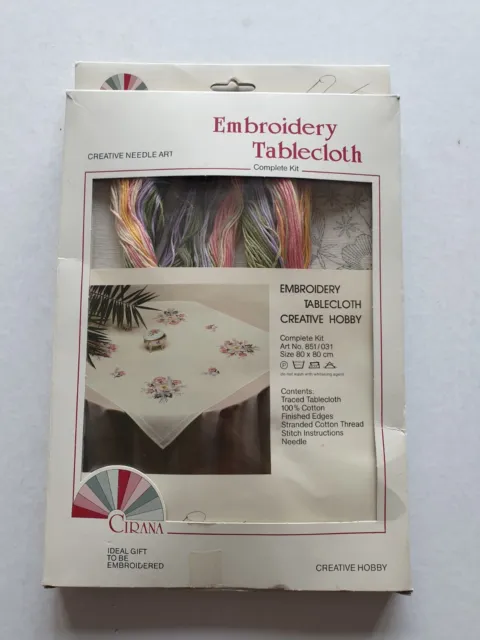 Cirana Steffi - Pre Printed Tablecloth for Embroidery flowers - 80 x 80 cm