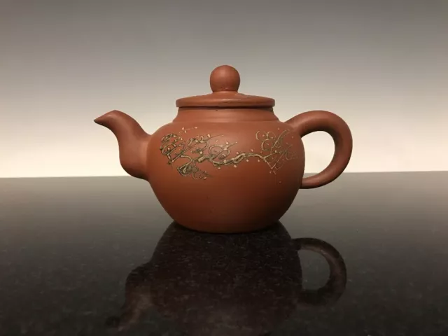 Chinese Yixing Style Clay Decorated Teapot