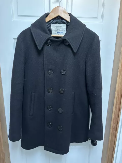 Fred perry mens classic wool pea coat clearance navy