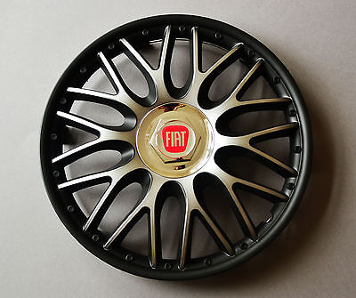 14" Fiat Punto ,500 ,etc... Wheel Trims / Covers, Hub Caps,Quantity 4,black&silv
