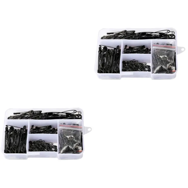 700 Pcs /Box Assorted Black Small Safety DIY Mini Buckle Pin Clothes Metal Tool