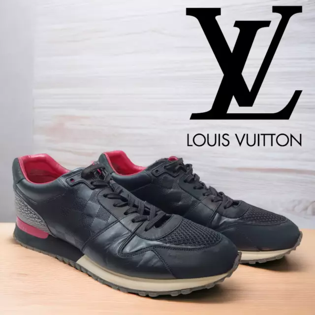 Louis Vuitton Black Damier Mesh And Leather Run Away Sneakers Size 41.5