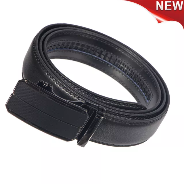 Genuine Leather Mens Ratchet Belt Belts For Men Adjustable Automatic Buckle  