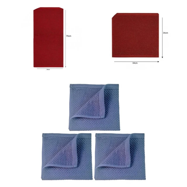 3 piezas trapos de limpieza de cocina con textura de panal diseño colgante de toallas faciales