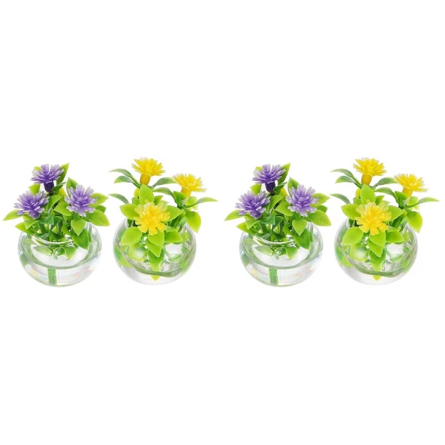 4 stücke Mini Künstliche Bonsai Zarte Topfpflanze Puppenhaus Mikroskopische