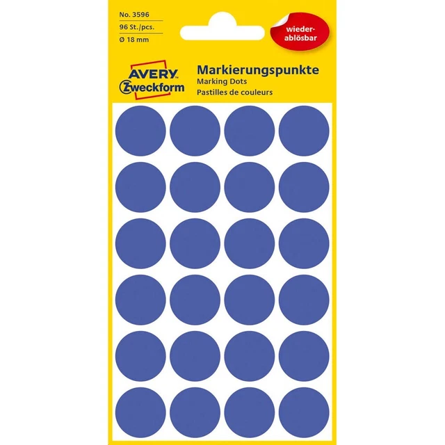 AVERY Zweckform Klebepunkte 3596 blau Ø 18,0 mm