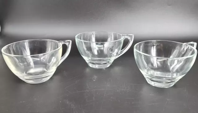 Anchor Hocking Punch Cups 3 pc Clear Glass for Replacement Hot/Cold Drinks