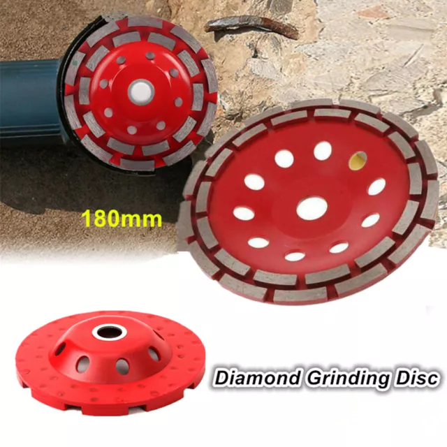 125mm/180mm Double Row Diamond Grinding Wheel Cup Disc Tool For Concrete Granite