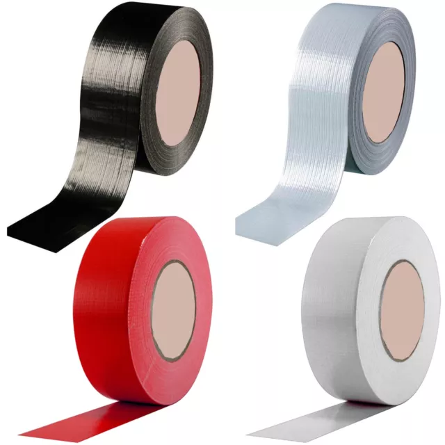 DUCK DUCT GAFFA GAFFER WATERPROOF CLOTH WHITE/BLACK/SILVER TAPE 2" 48MM x 50M