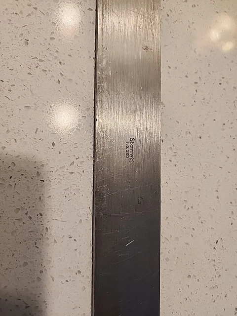 STARRETT 380-12 Steel Straight Edge,No Bevel,12 In