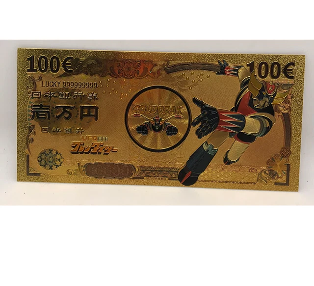 Carte Collector Goldorak 10000 Yen En Or - Phénicia - Albator - Neuf - Série Manga/Japanim