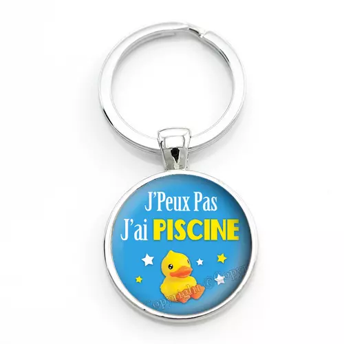 Porte-Clé "J'peux pas j'ai Piscine" Cadeau Original Humour Anniversaire Noël